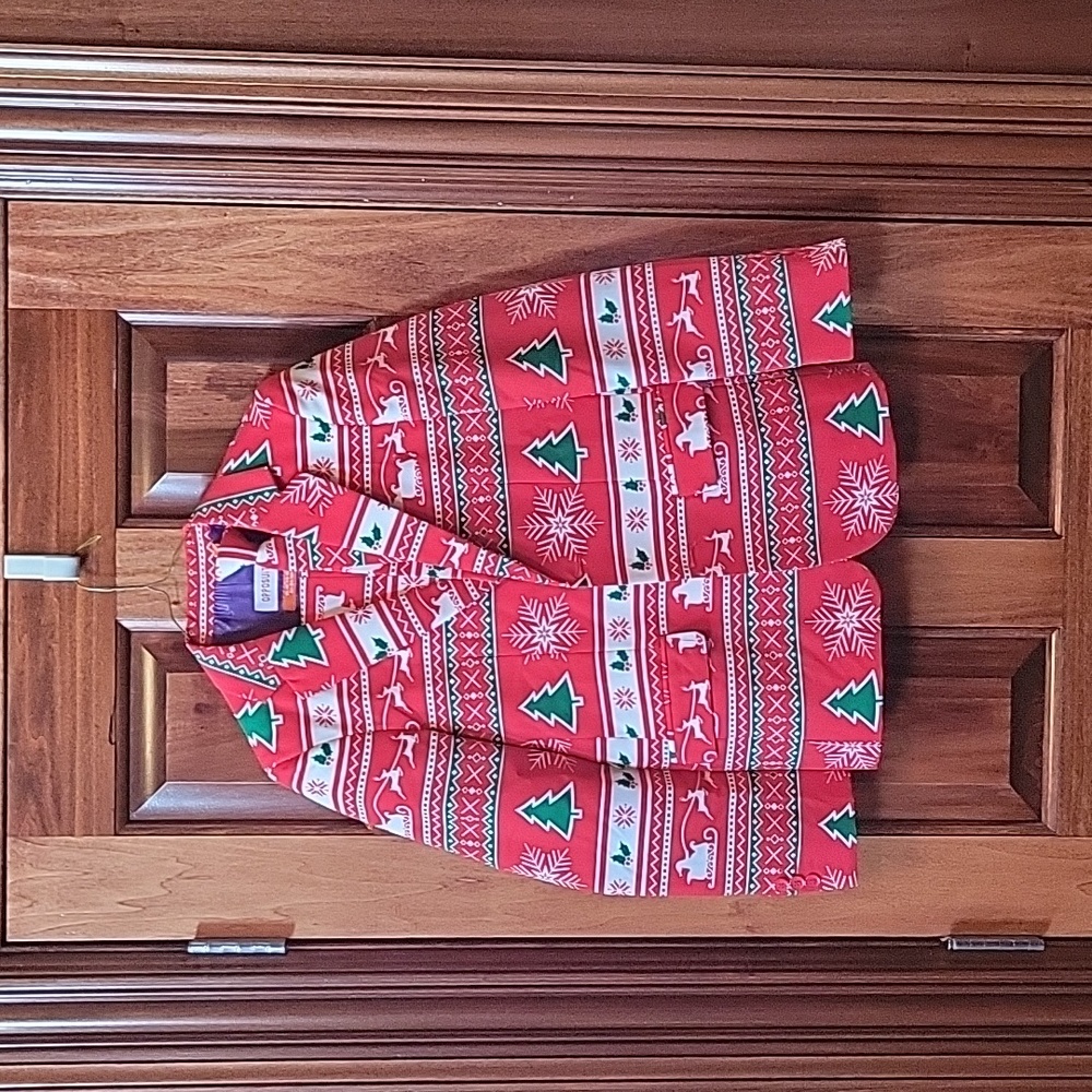 Boys OppoSuits Christmas Winter Wonderland 3 Piece Suit Size 14Y